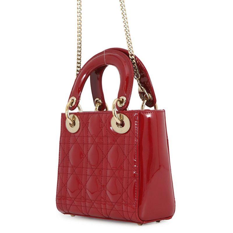 クリスチャン・ディオール ハンドバッグ カナージュ レディディオール ミニ パテント M0505OVRB 2way