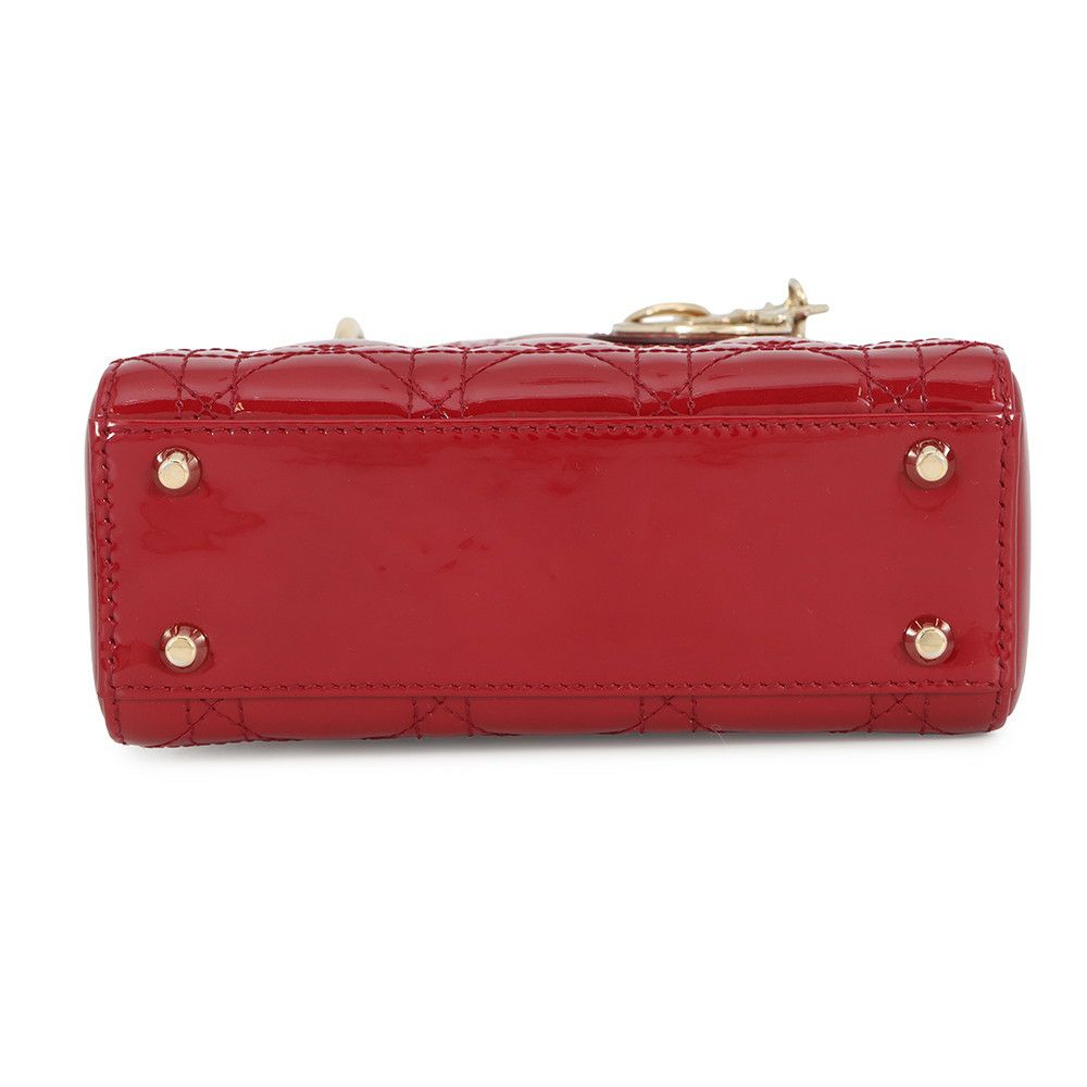 クリスチャン・ディオール ハンドバッグ カナージュ レディディオール ミニ パテント M0505OVRB 2way