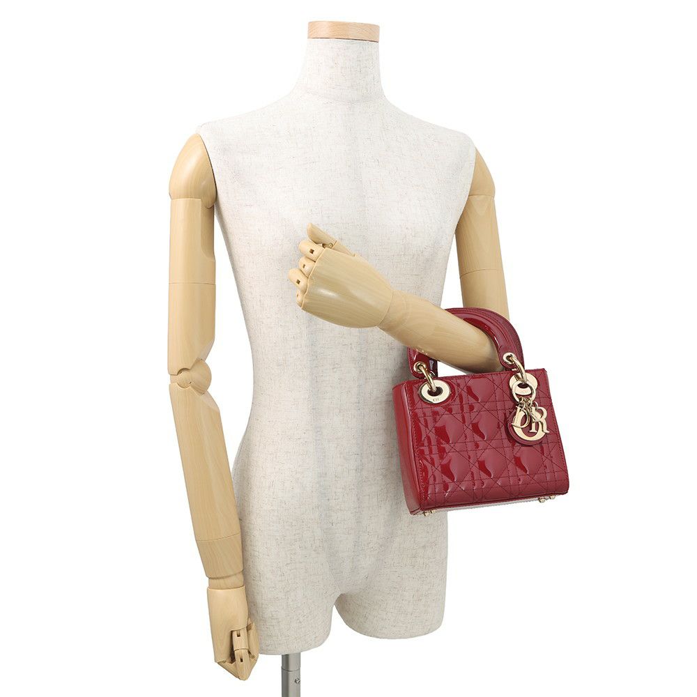 クリスチャン・ディオール ハンドバッグ カナージュ レディディオール ミニ パテント M0505OVRB 2way