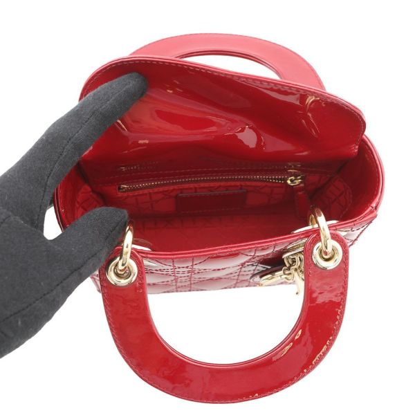 クリスチャン・ディオール ハンドバッグ カナージュ レディディオール ミニ パテント M0505OVRB 2way