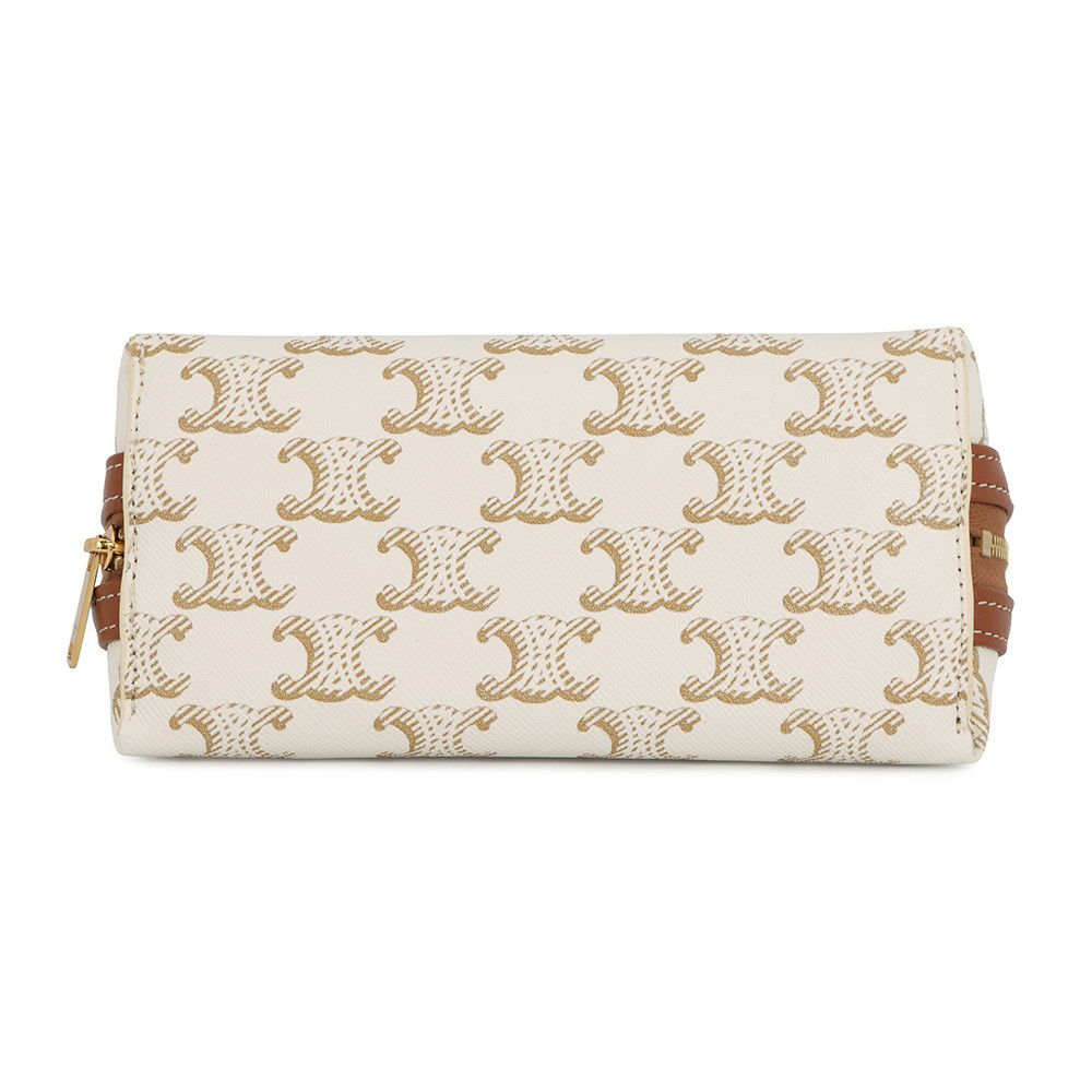 セリーヌ チェーンショルダーバッグ トリオンフ チェーンクラッチ 10E382CBX.01TA CELINE 白 ブラウン