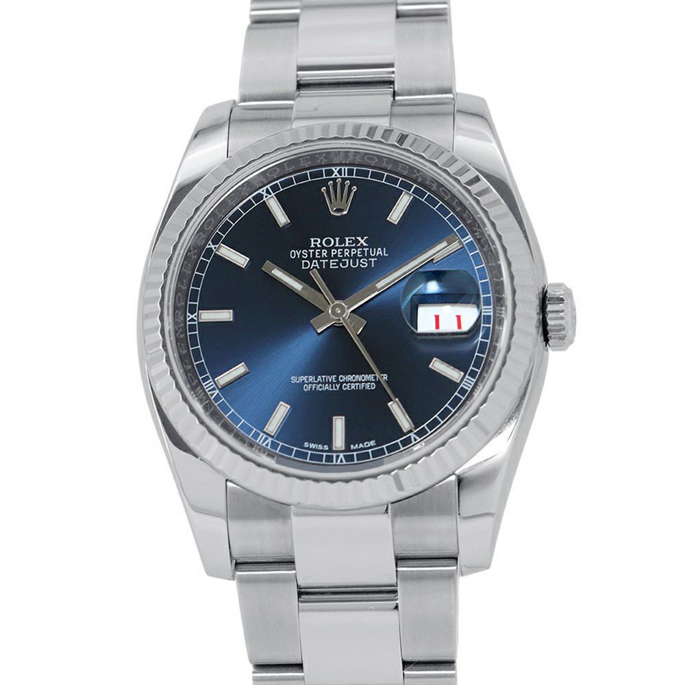 ロレックス デイトジャスト36 ランダムシリアル ルーレット SS/K18WG 116234 ROLEX 腕時計 ブルー文字盤