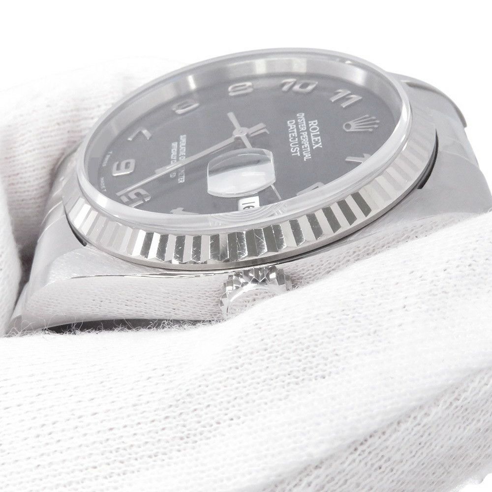 ロレックス デイトジャスト S番 SS/K18ホワイトゴールド 16234 ROLEX 腕時計 グレーコンピューター文字盤