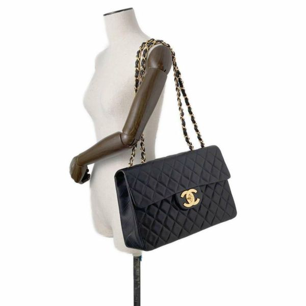 シャネル チェーンショルダーバッグ デカマトラッセ34 ココマーク ラムスキン A01094 CHANEL バッグ デカマト 黒