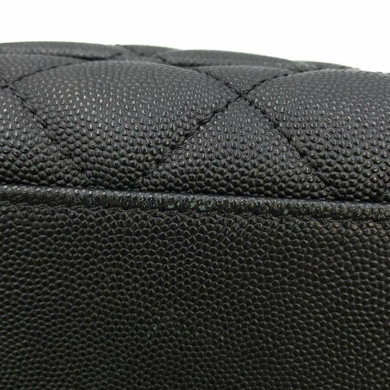 シャネル ボストンバッグ マトラッセ ココマーク ミニボストン キャビアスキン/リザード CHANEL 黒