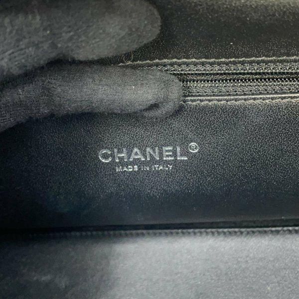 シャネル ボストンバッグ マトラッセ ココマーク ミニボストン キャビアスキン/リザード CHANEL 黒