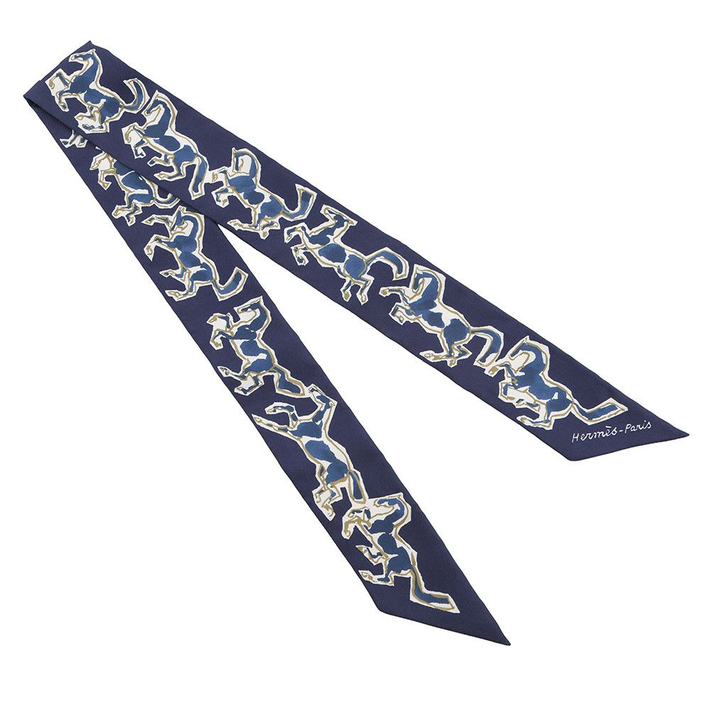 エルメス スカーフ ツイリー 自由の馬 シュヴァルリベルテ Chevaux en Liberte HERMES シルクツイル 2021年秋冬