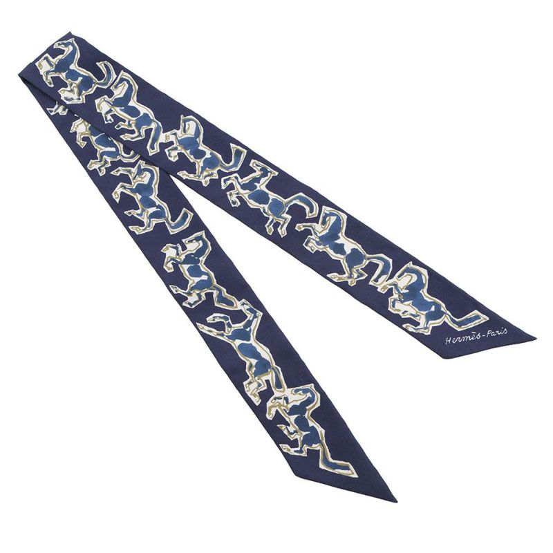 エルメス スカーフ ツイリー 自由の馬 シュヴァルリベルテ Chevaux en Liberte HERMES シルクツイル 2021年秋冬