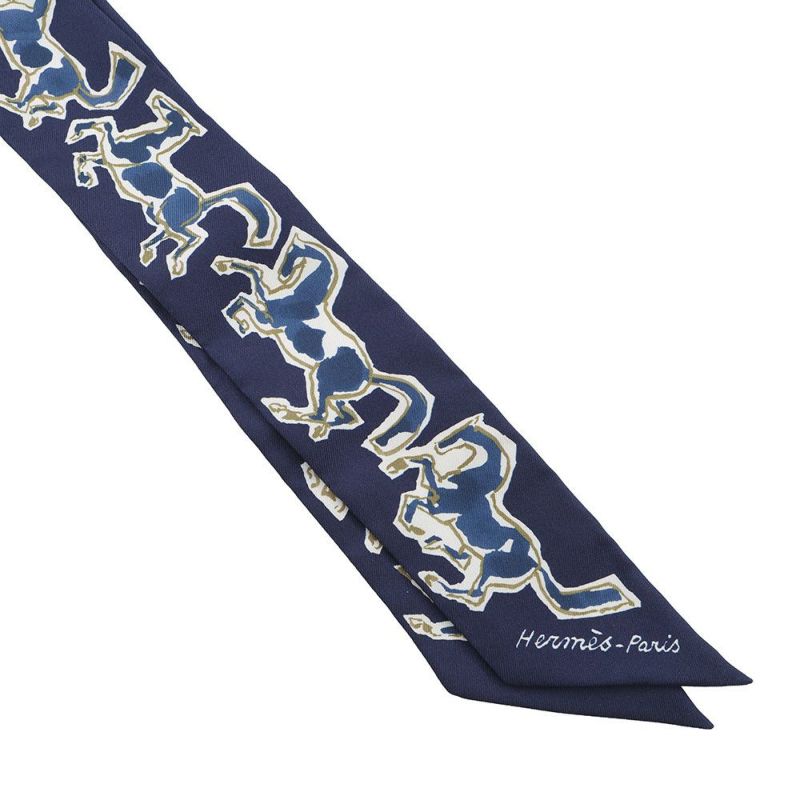 エルメス スカーフ ツイリー 自由の馬 シュヴァルリベルテ Chevaux en Liberte HERMES シルクツイル 2021年秋冬