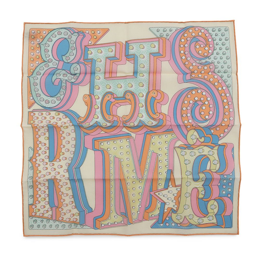 エルメス スカーフ カレ45 ガヴロッシュ エレクトリック コットン HERMES ハンカチ プチカレ 2023年