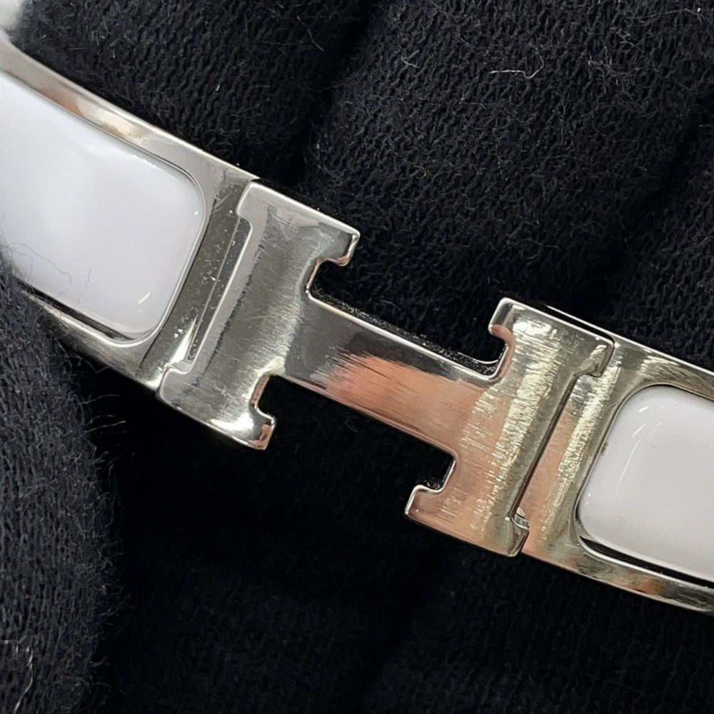 エルメス ブレスレット クリックH クリッククラックPM ホワイト/シルバー金具 HERMES 白