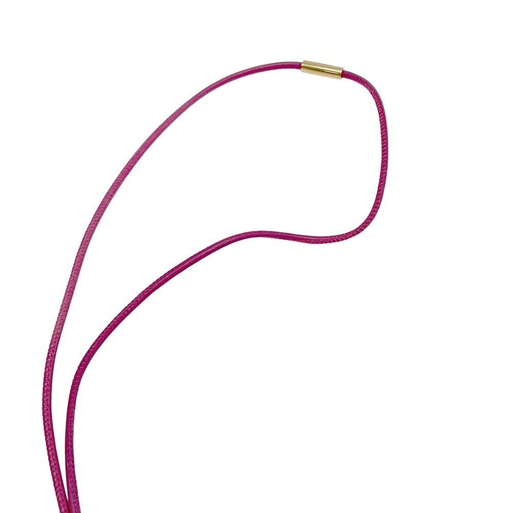 エルメス ネックレス エリタージュ エスケトル GM ピンク/ゴールド金具 HERMES アクセサリー