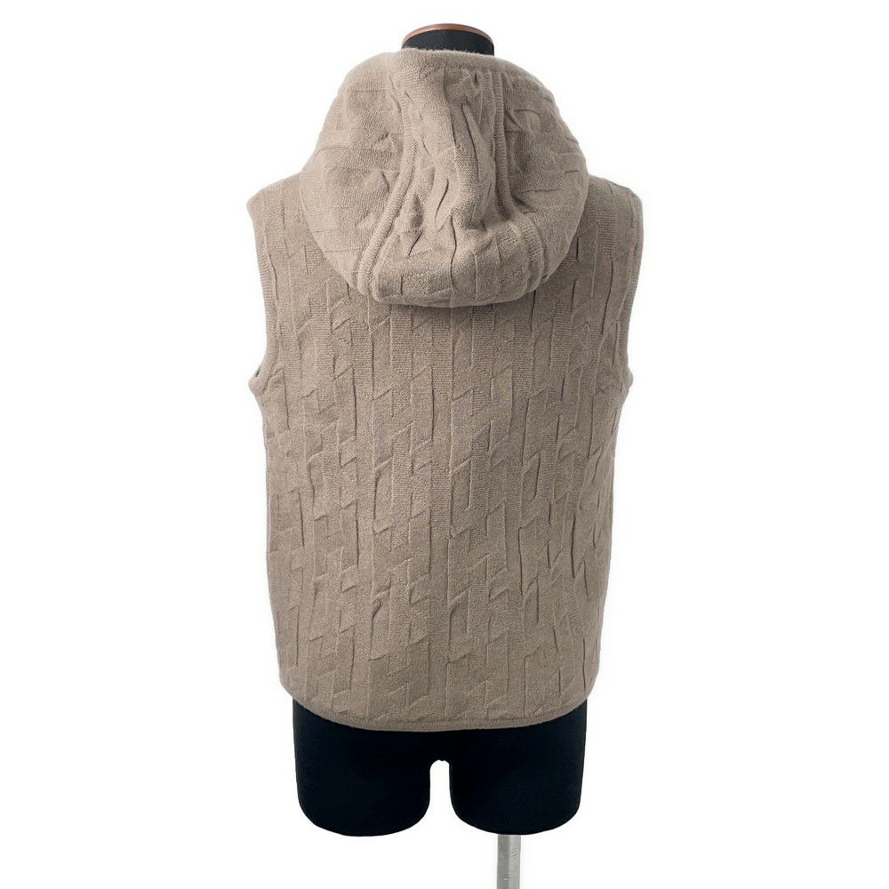 エルメス ベスト Hモチーフ キルティング ジレ フード付き ウール レディースサイズ34 HERMES トップス