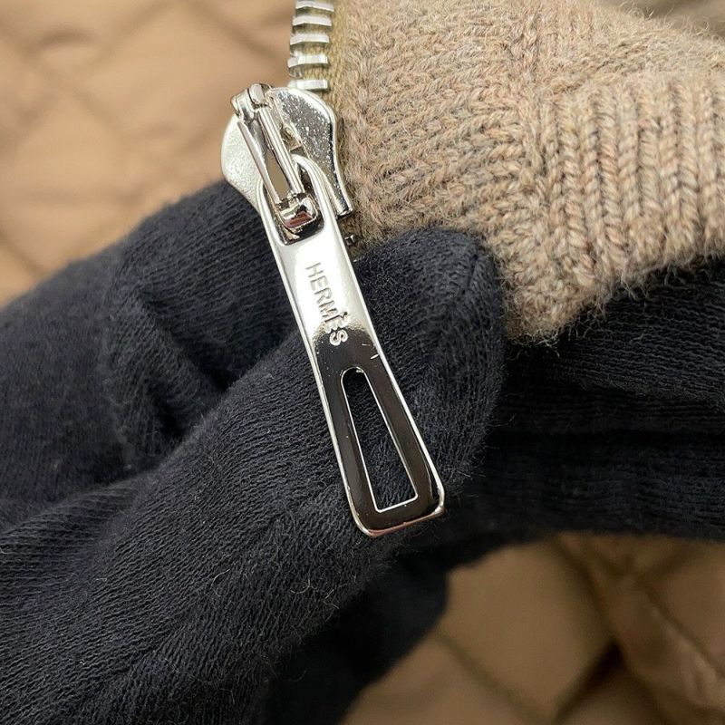 エルメス ベスト Hモチーフ キルティング ジレ フード付き ウール レディースサイズ34 HERMES トップス