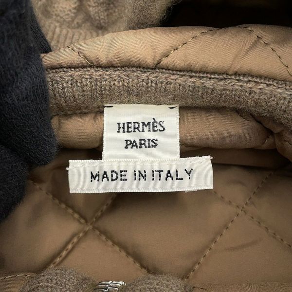 エルメス ベスト Hモチーフ キルティング ジレ フード付き ウール レディースサイズ34 HERMES トップス
