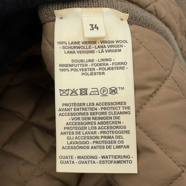 エルメス ベスト Hモチーフ キルティング ジレ フード付き ウール レディースサイズ34 HERMES トップス