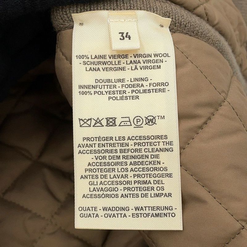 エルメス ベスト Hモチーフ キルティング ジレ フード付き ウール レディースサイズ34 HERMES トップス