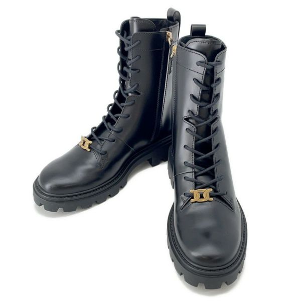 トッズ ブーツ ロゴ コンバット ブーツ レディースサイズ39 XXW08J0EY53RBTB999 TOD'S 靴 黒
