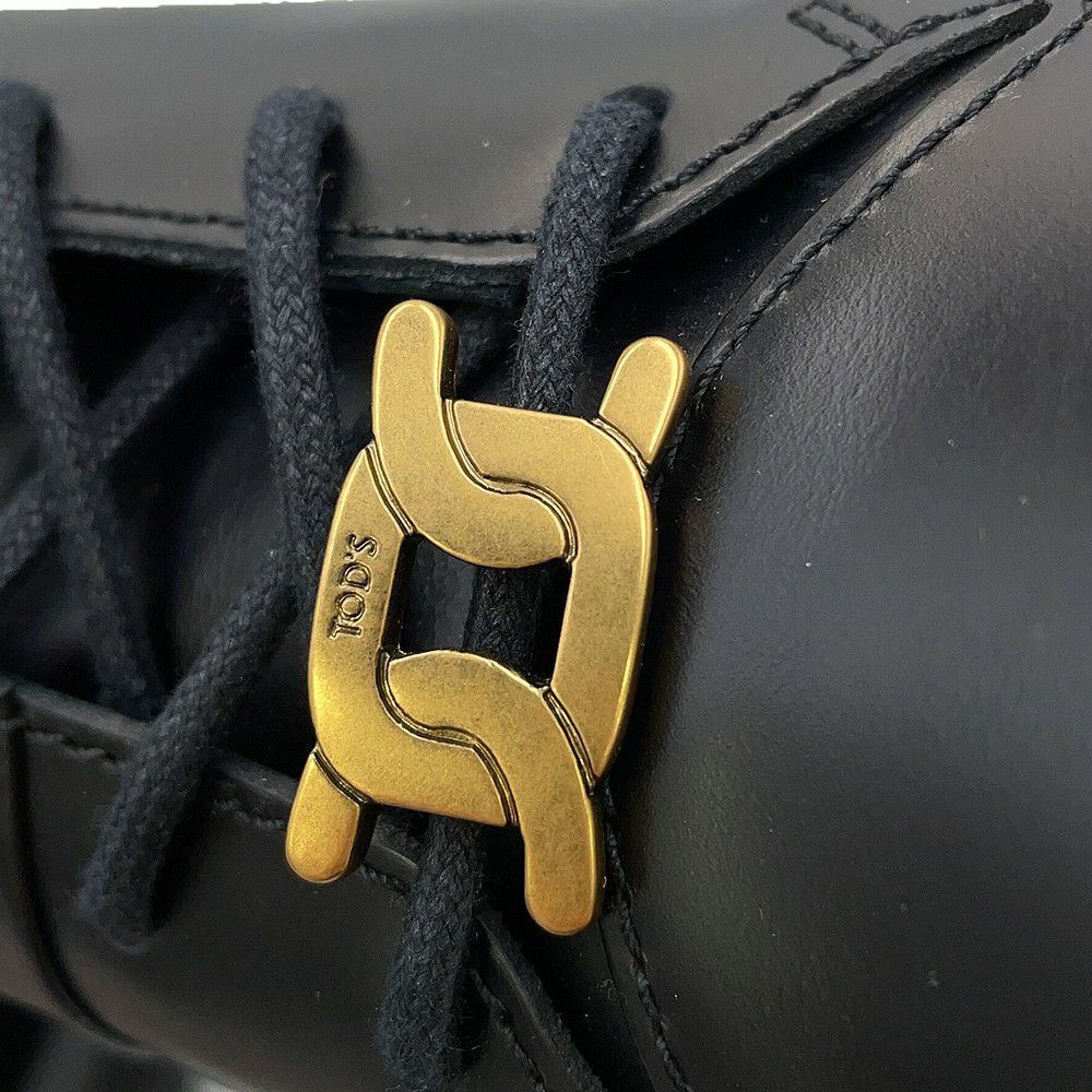 トッズ ブーツ ロゴ コンバット ブーツ レディースサイズ39 XXW08J0EY53RBTB999 TOD'S 靴 黒