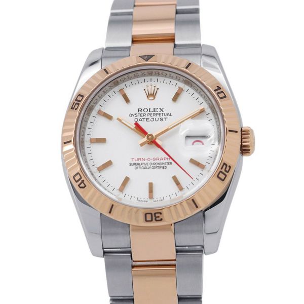 ロレックス デイトジャスト ターノグラフ F番 SS/K18PG 116261 ROLEX 腕時計 白文字盤