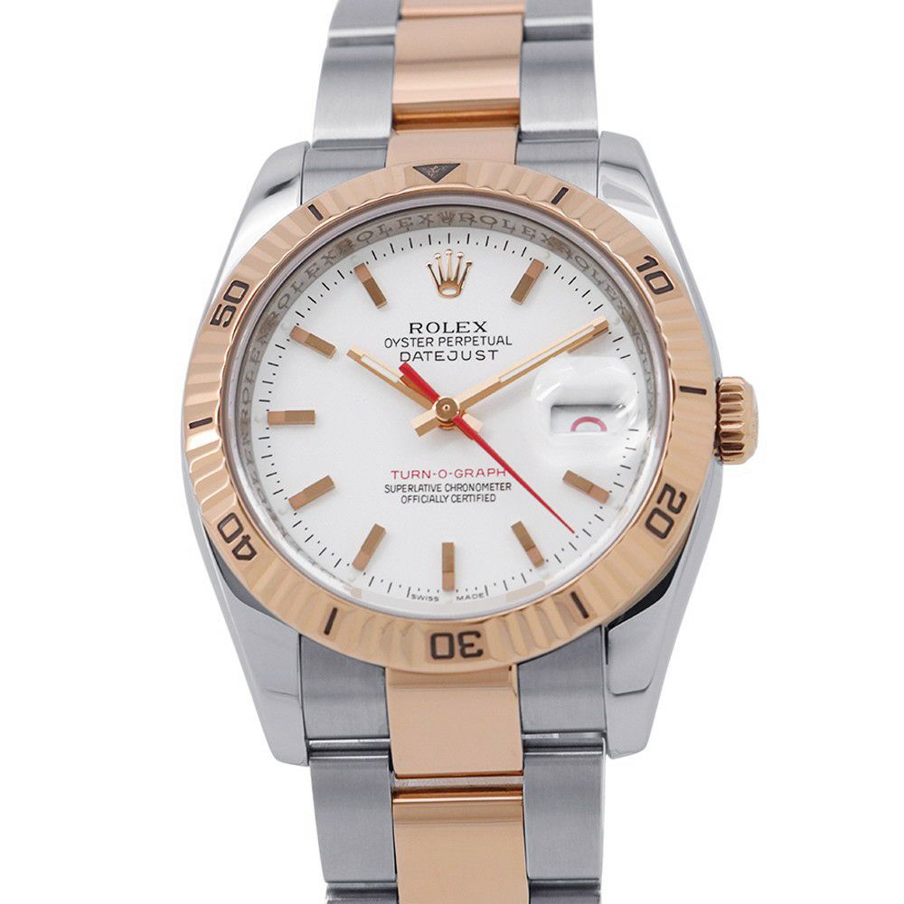 ロレックス デイトジャスト ターノグラフ F番 SS/K18PG 116261 ROLEX 腕時計 白文字盤