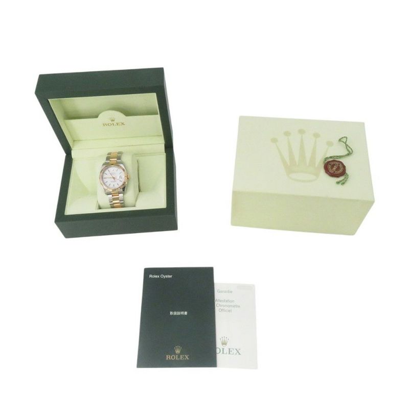 ロレックス デイトジャスト ターノグラフ F番 SS/K18PG 116261 ROLEX 腕時計 白文字盤