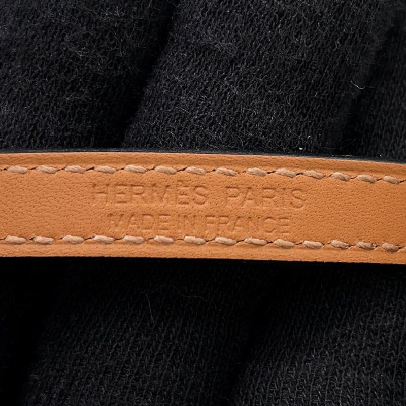 エルメス ブレスレット クロワジエール ドゥブルトゥール ブラック/シルバー金具 スイフト サイズT3 黒