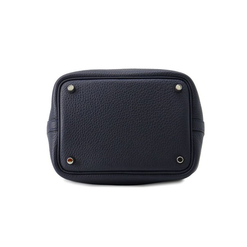 エルメス ハンドバッグ ピコタンロックPM ブルーニュイ/シルバー金具 トリヨンクレマンス K刻印