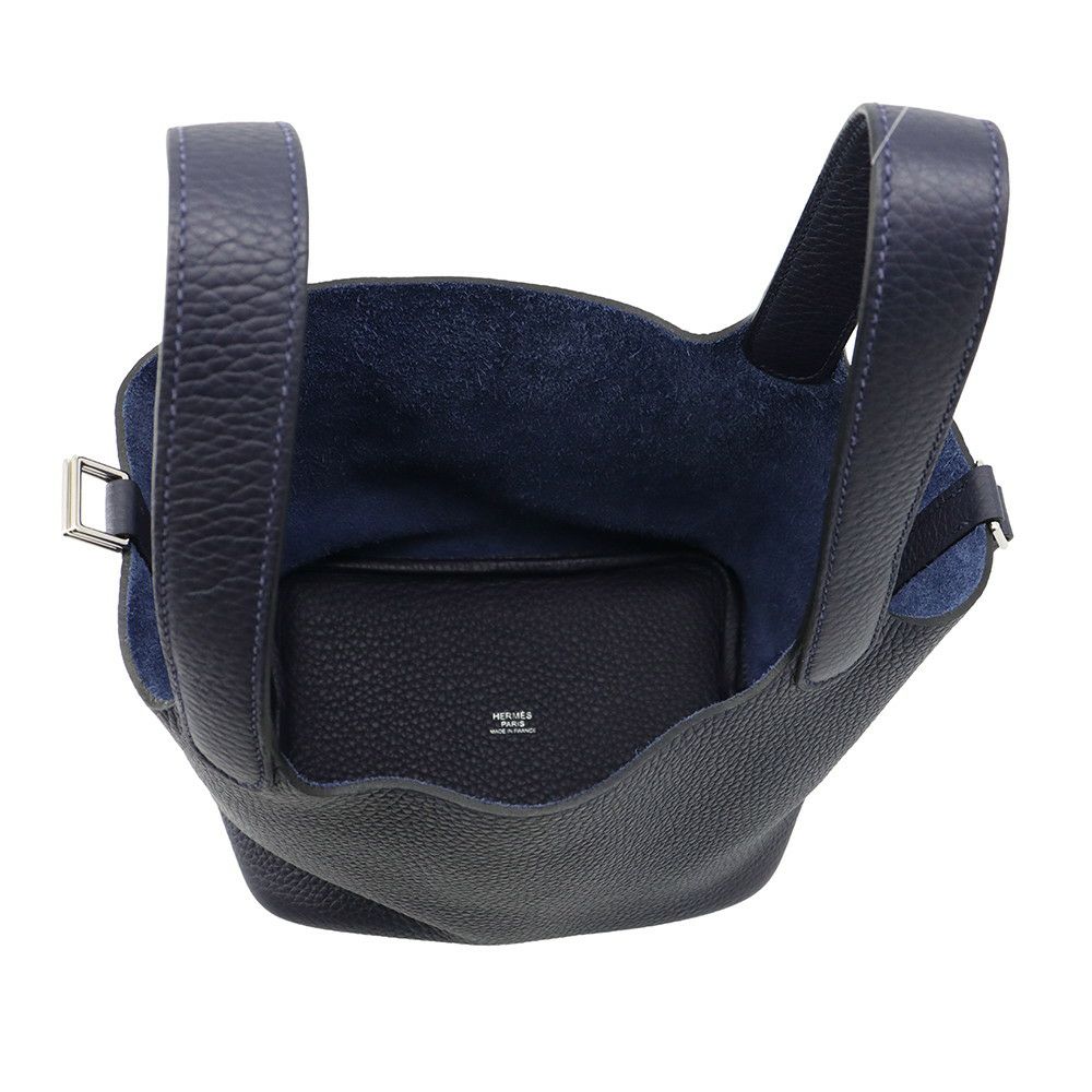 エルメス ハンドバッグ ピコタンロックPM ブルーニュイ/シルバー金具 トリヨンクレマンス K刻印