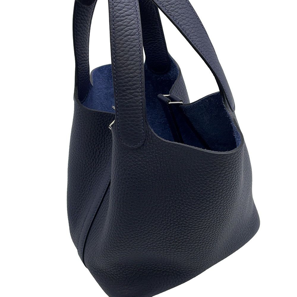 エルメス ハンドバッグ ピコタンロックPM ブルーニュイ/シルバー金具 トリヨンクレマンス K刻印