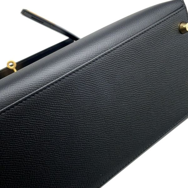 エルメス ハンドバッグ ケリー28 外縫い ブラック/ゴールド金具 エプソン Z刻印 2wayショルダー 黒