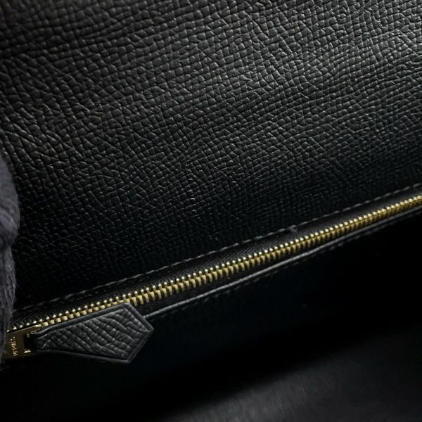 エルメス ハンドバッグ ケリー28 外縫い ブラック/ゴールド金具 エプソン Z刻印 2wayショルダー 黒