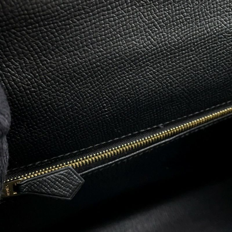 エルメス ハンドバッグ ケリー28 外縫い ブラック/ゴールド金具 エプソン Z刻印 2wayショルダー 黒