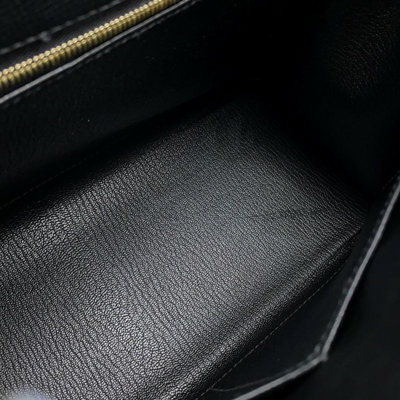エルメス ハンドバッグ ケリー28 外縫い ブラック/ゴールド金具 エプソン Z刻印 2wayショルダー 黒