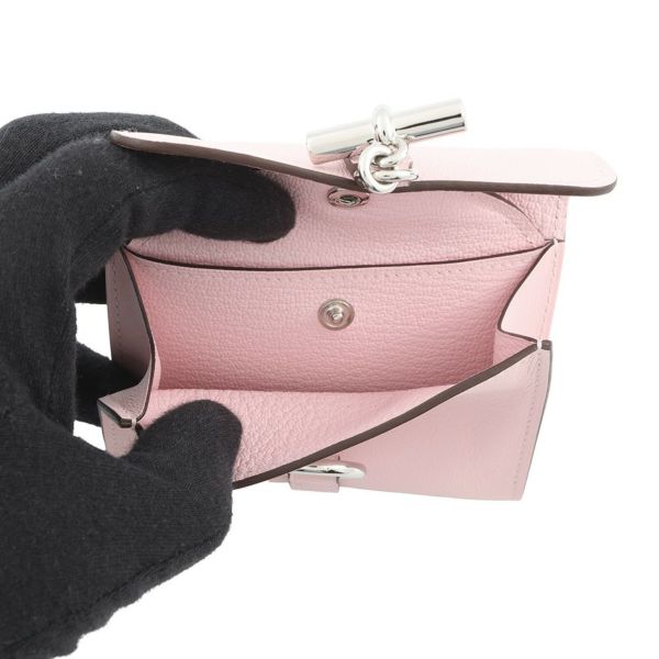 エルメス コインケース グレナン コンパクト ウォレット ローズサクラ/シルバー金具 スイフト K刻印