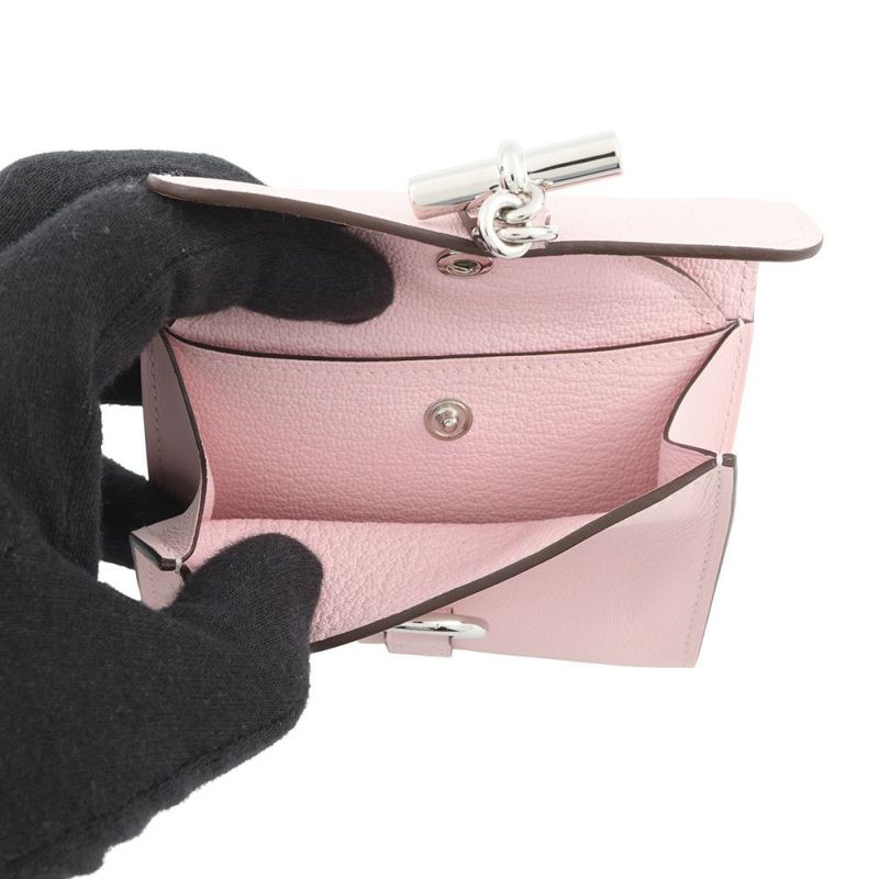 エルメス コインケース グレナン コンパクト ウォレット ローズサクラ/シルバー金具 スイフト K刻印