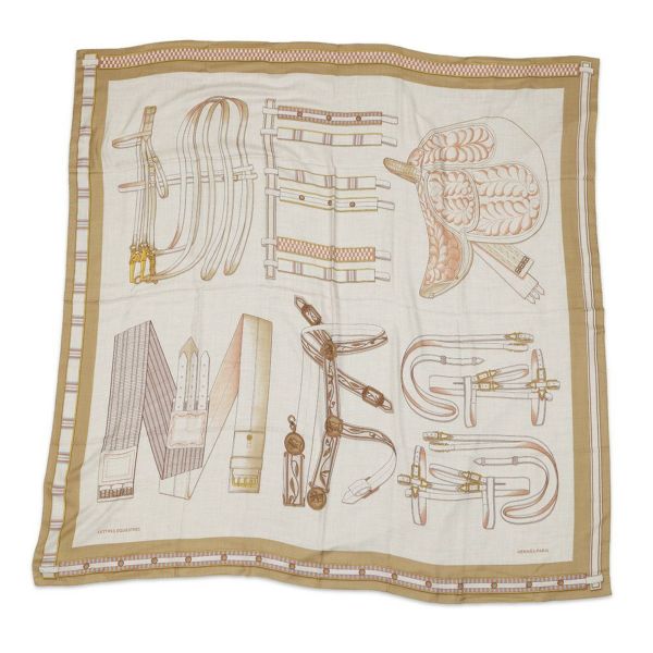 【極美品❣】カレジェアン カレ140　レトル・エケストル 　カシミア　シルク エルメス ストール カレ140 カレジェアン レトル・エケストル カシミヤ