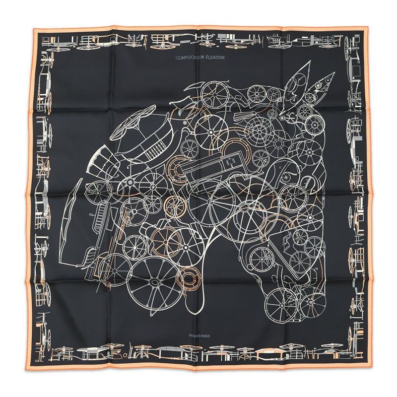 エルメス スカーフ カレ90 コンプリケーション・エケストル Complication Equestre HERMES シルク 2024秋冬