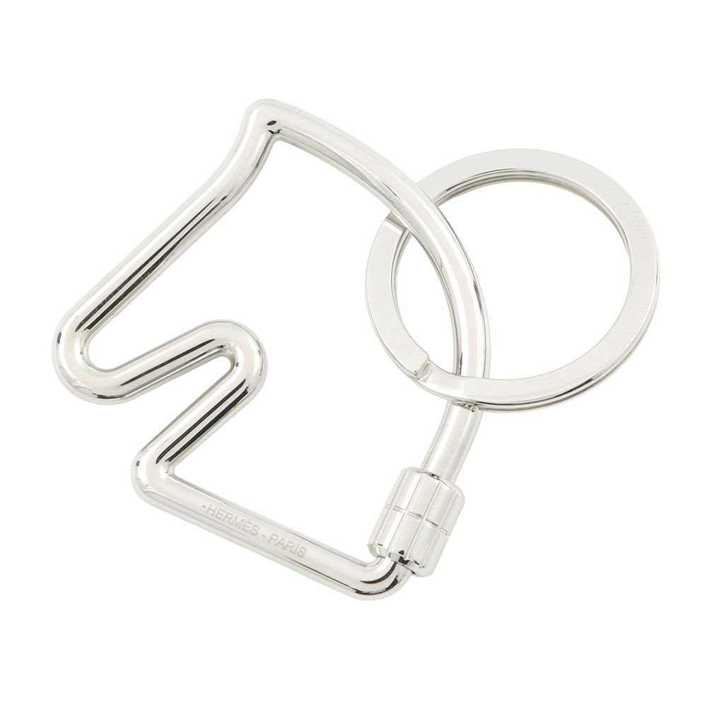 エルメス キーホルダー シュバル Cheval シルバー金具 HERMES キーリング