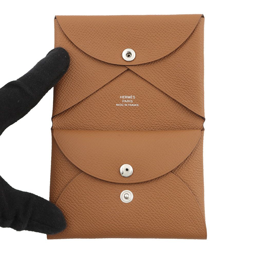 エルメス コインケース カルヴィ デュオ ゴールド/シルバー金具 エプソン B刻印 HERMES 財布