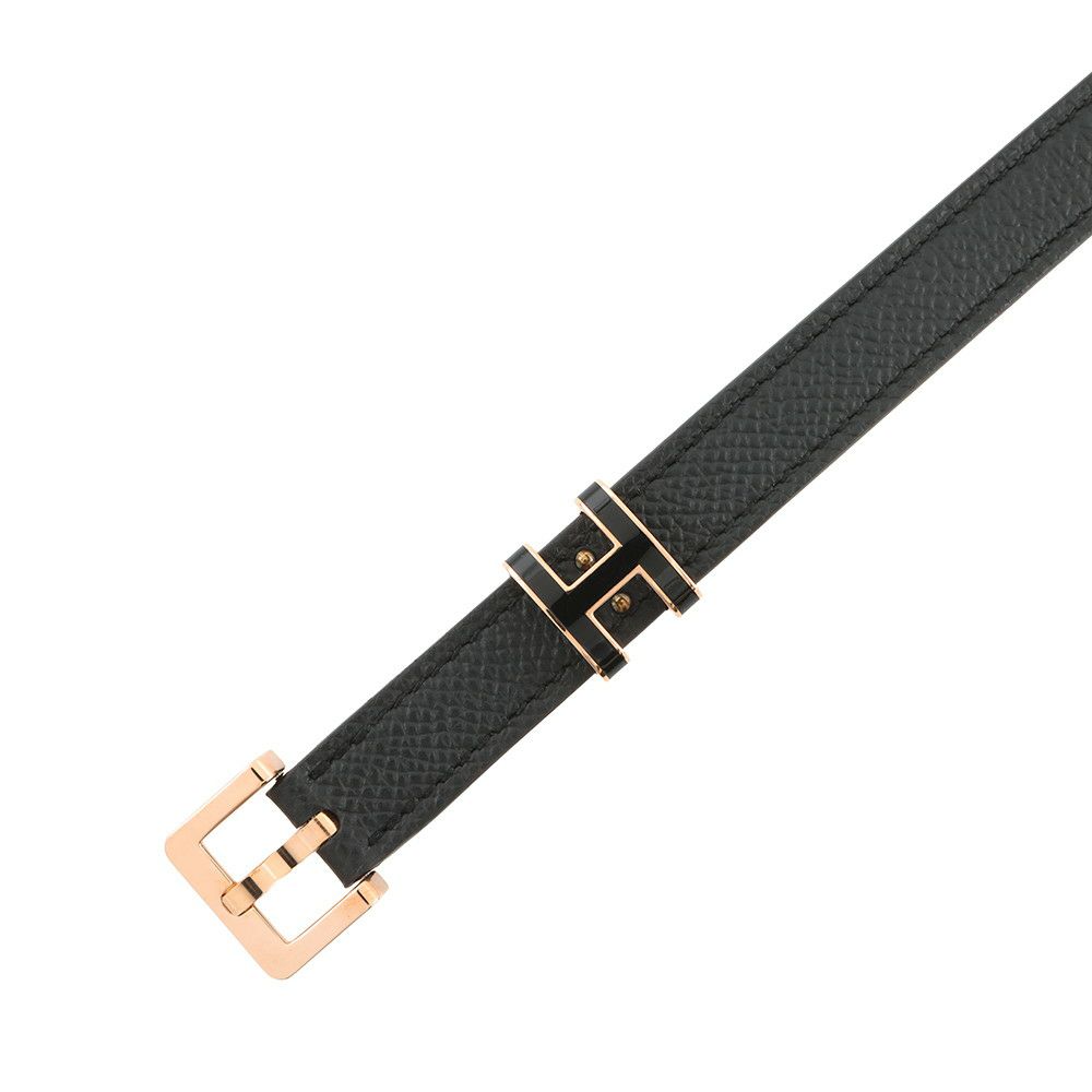 エルメス ポップH ベルト ブラック/ピンクゴールド金具 エプソン W刻印 サイズ75 HERMES べルト 黒