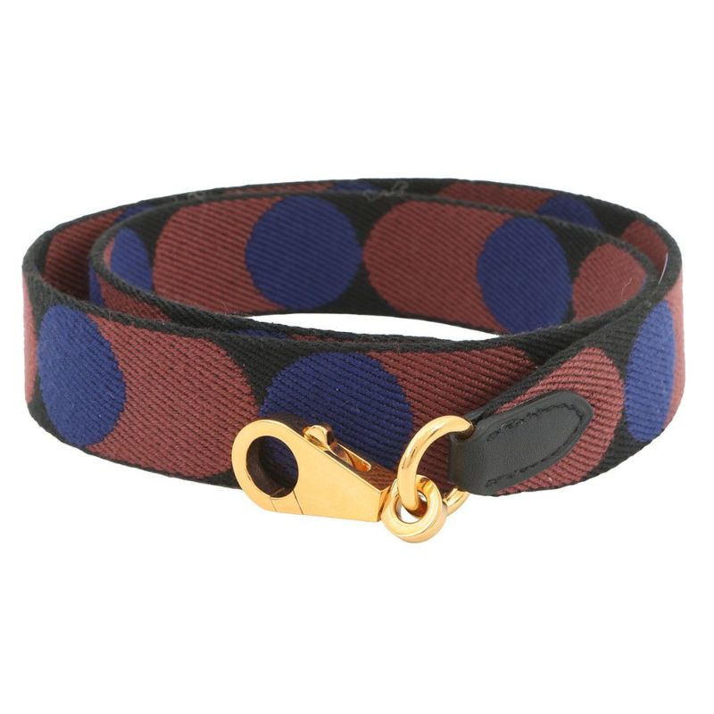 エルメス ショルダーストラップ フリッパーボール バンドリエール サングル ブルー/ブラウン/ゴールド金具 Z刻印