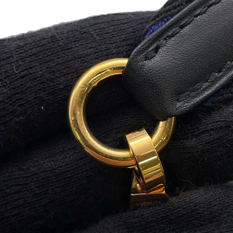 エルメス ショルダーストラップ フリッパーボール バンドリエール サングル ブルー/ブラウン/ゴールド金具 Z刻印