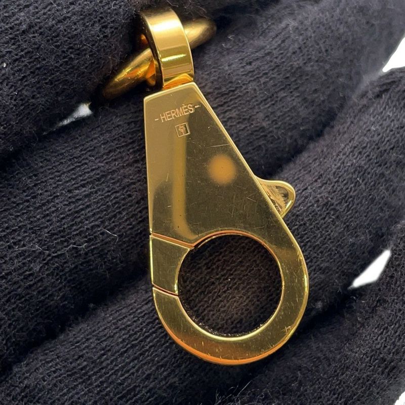 エルメス ショルダーストラップ フリッパーボール バンドリエール サングル ブルー/ブラウン/ゴールド金具 Z刻印