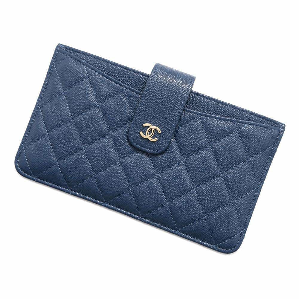 シャネル 長財布 マトラッセ ロングウォレット キャビアスキン CHANEL 
