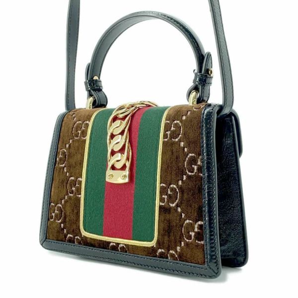 グッチ ハンドバッグ シルヴィ ミニバッグ ベロア レザー 470270 GUCCI バッグ 3way ショルダーバッグ 黒