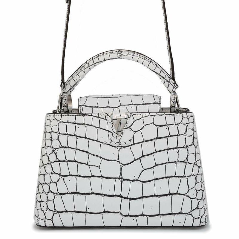 ルイヴィトン ハンドバッグ アリゲーター カプシーヌBB LOUIS VUITTON ショルダーバッグ 白