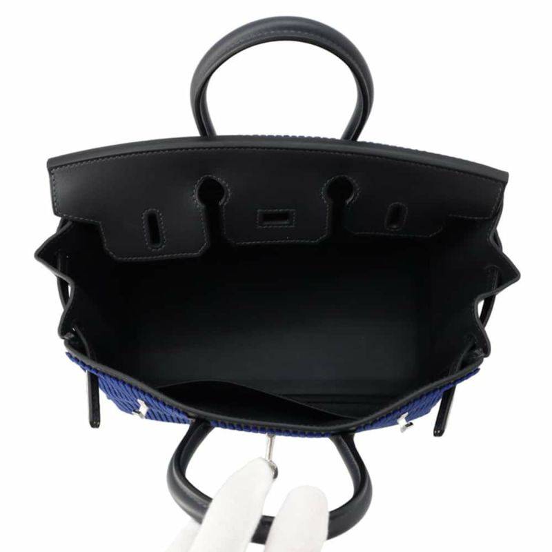 エルメス バーキン25 キャバン/ブルーサフィール/シルバー金具 スイフト/タフタージュ B刻印 HERMES Birkin ハンドバッグ