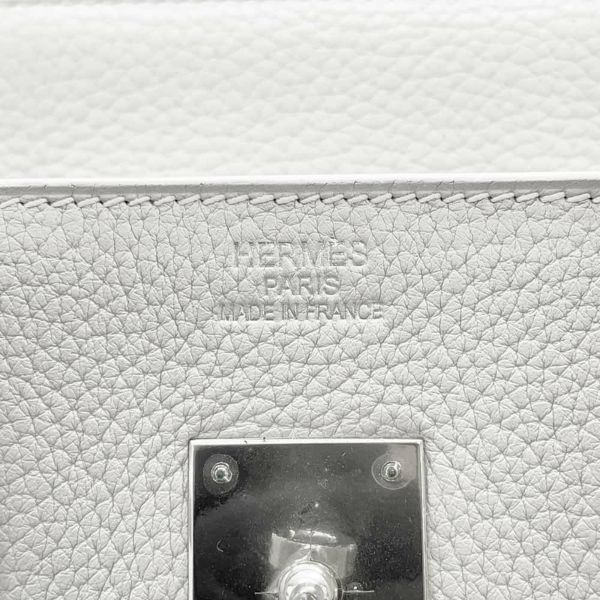 エルメス バーキンクラブ 35 ホワイト/サンギーヌ/パールグレー/シルバー金具 トリヨンクレマンス □O刻印 HERMES Birkin