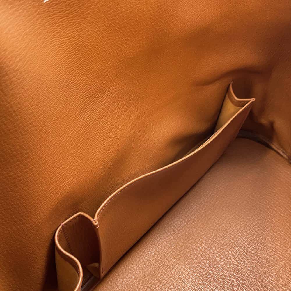 エルメス ハンドバッグ ボリード ウェブ チェスナッツ/シルバー金具 オーストリッチ □E刻印